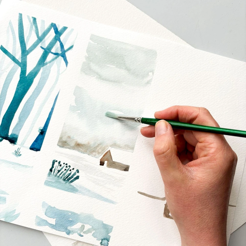 paysage à l'aquarelle