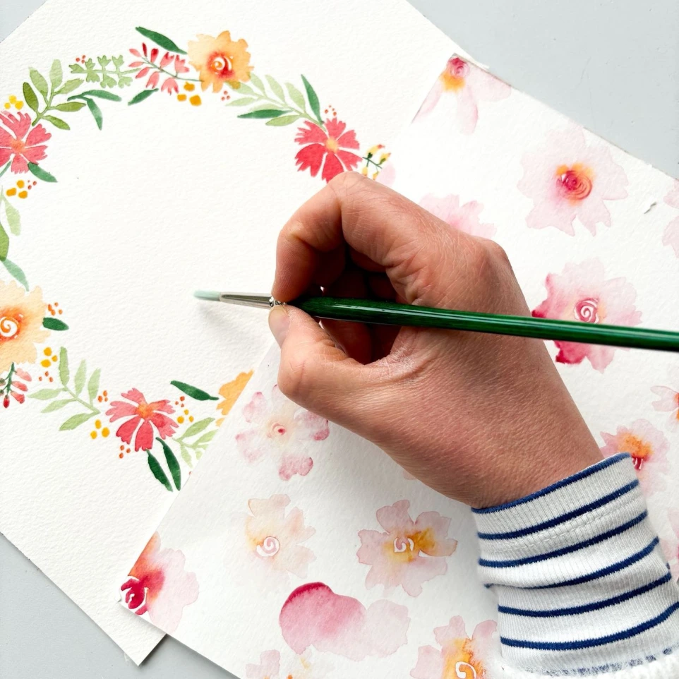 fleurs à l'aquarelle